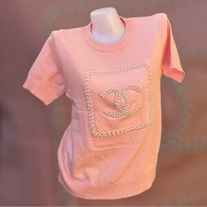 CHANEL Pink  Short Sleeve Top